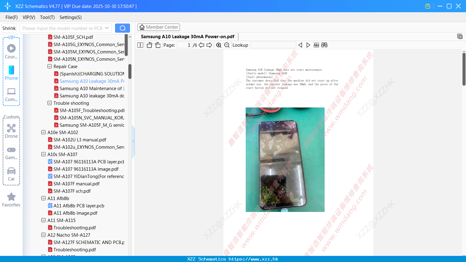 Samsung A10 Leakage 30mA Power-on